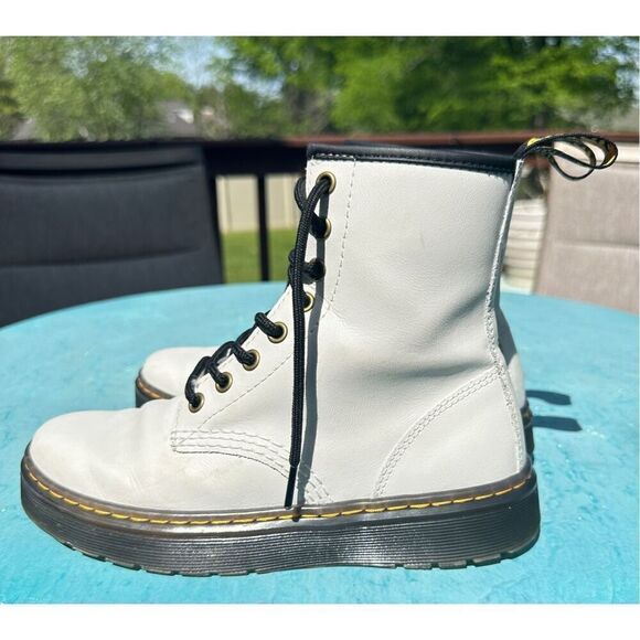 Dr Martens Docs 1460 8-eyelet Soft Smooth White Leather Boots‎ Women Size 5 - Picture 7 of 9